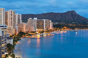 Hawaii - Evening Honolulu Skyline